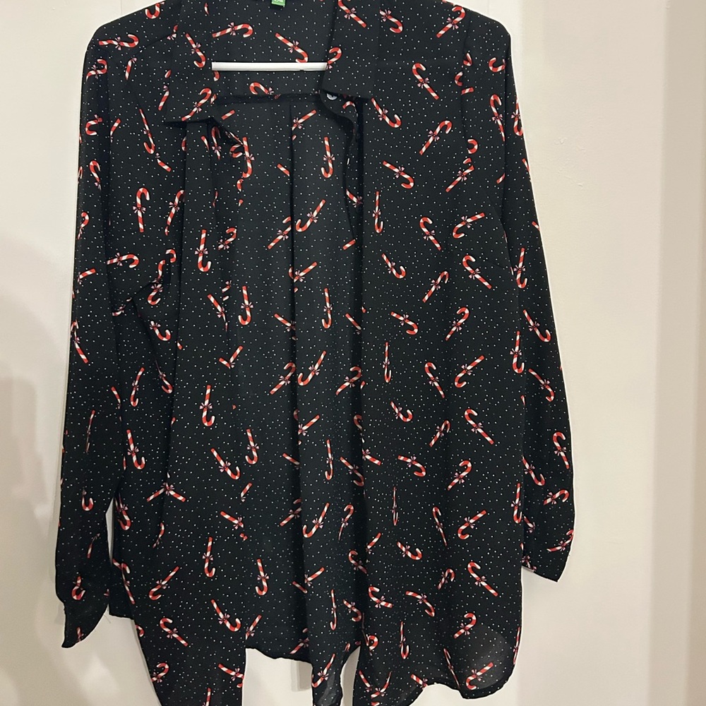 Ladies large candy cane blouse size large